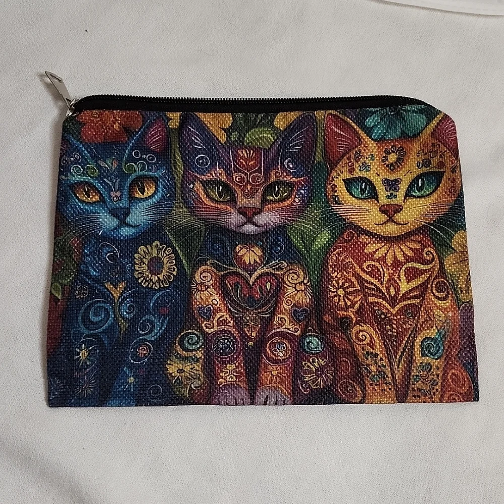Hello 3am Forever Plush Sleepy Cat Crossbody Purse with Cat Pouch